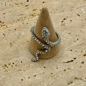 Anel Serpent com Pedrinhas (Prateados e Dourado) Prateado