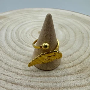 Anel Inox uma Asa (Dourado e Prateado) Prateado