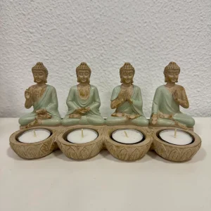 Buda Resina Porta Velas (29x11cm)