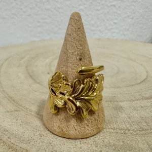Anel Folha Grossa VARIEDADES Dourado