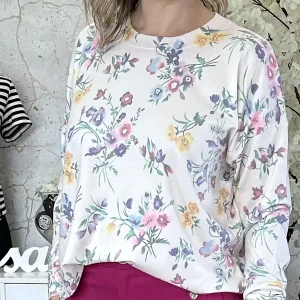 Camisola Malha Raminhos Beringela