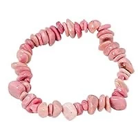 Pulseira Cascalho Rodonita (Rosa)