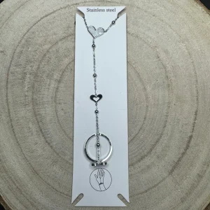 Pulseira de Dedo Brilhantes Coração