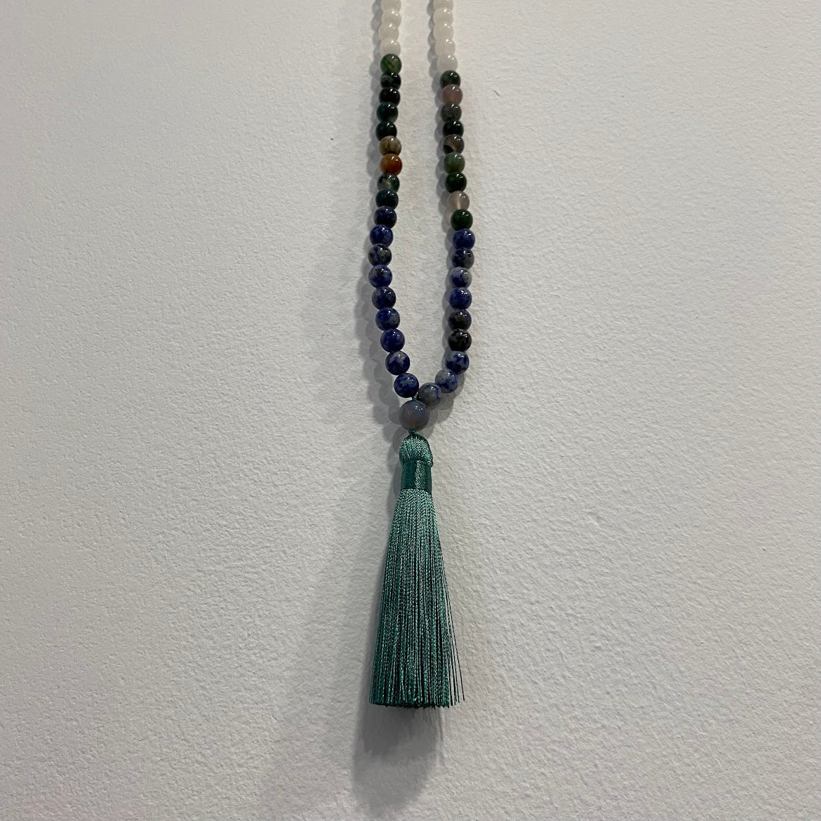 Japamala - de Pedras Agata Musgosa, Jade, e Sodalite. - Image 4