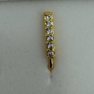 Brinco de Orelha e Nariz Dourado Brilhantes
