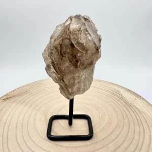 Pedra em Base de Metal, 15-18cm - Quartzo Fumê