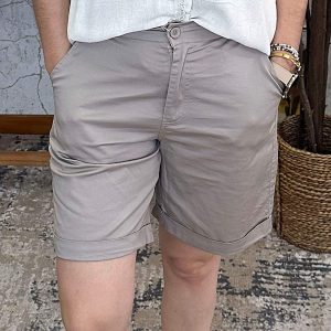 Calções C/Dobra Taupe