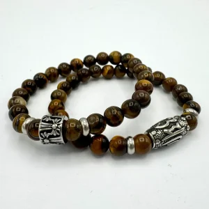 Pulseira Homem Olho de Tigre com Pingente Pulseira 1