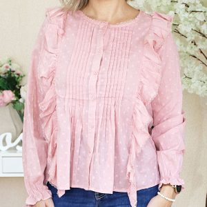 Blusa c/Folhos Rosa