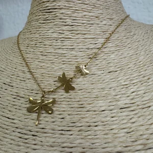 Fio 3 Libélulas Dourado
