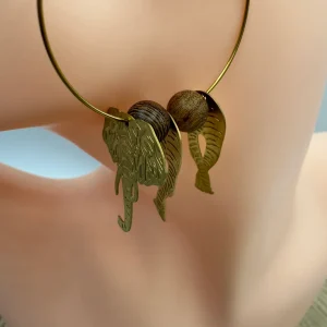 Brincos Elefante Camadas Dourado
