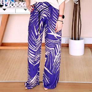Pantalonas Padrão Violeta/Bege