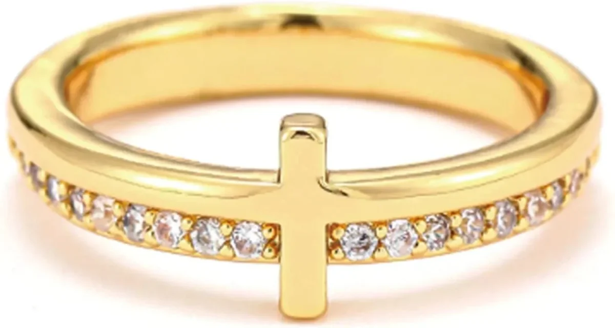 Anel Religioso em Aço Inoxidável com Pequenas Cruz Gravada - Image 2