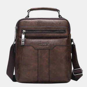 Bolsa JEEP de Couro Bag Masculina 2 Fechos - Frete Grátis