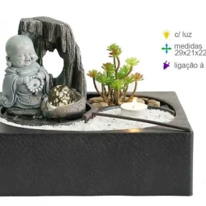 Fonte Resina Jardin Zen Monge Luz (29x21x22cm)