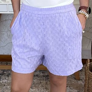 Calções Rendados c/ Bolsos Lavanda