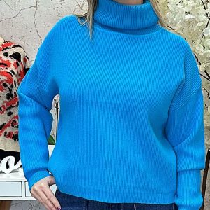Camisola Malha Gola Azul