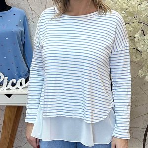 Camisola Riscas c/ Camisa Azul