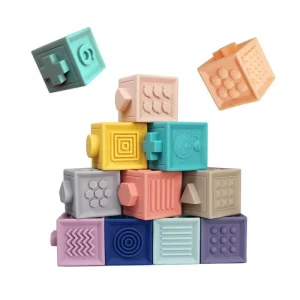 Novos Blocos 3D de Montar para Bebês - Brinquedo de Silicone Macio