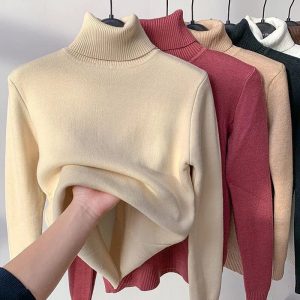 Suéter Feminino Gola alta com veludo