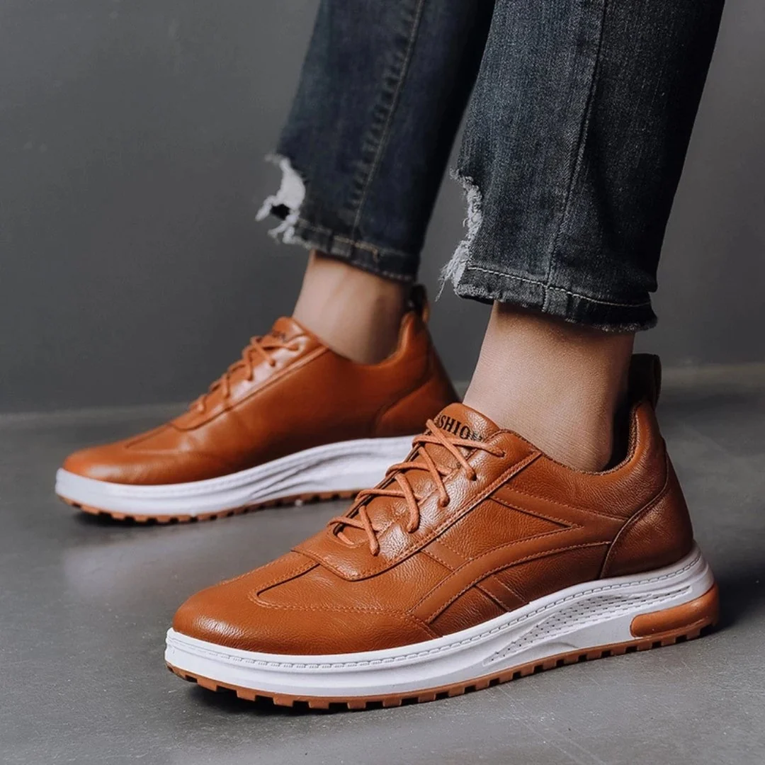 Tênis Casual Masculino de Couro - Frete Grátis - Image 4