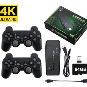 Video Game Stick HDMI 4k Video Game Retro 2 controles sem fio - 64 GB 10 Mil Jogos